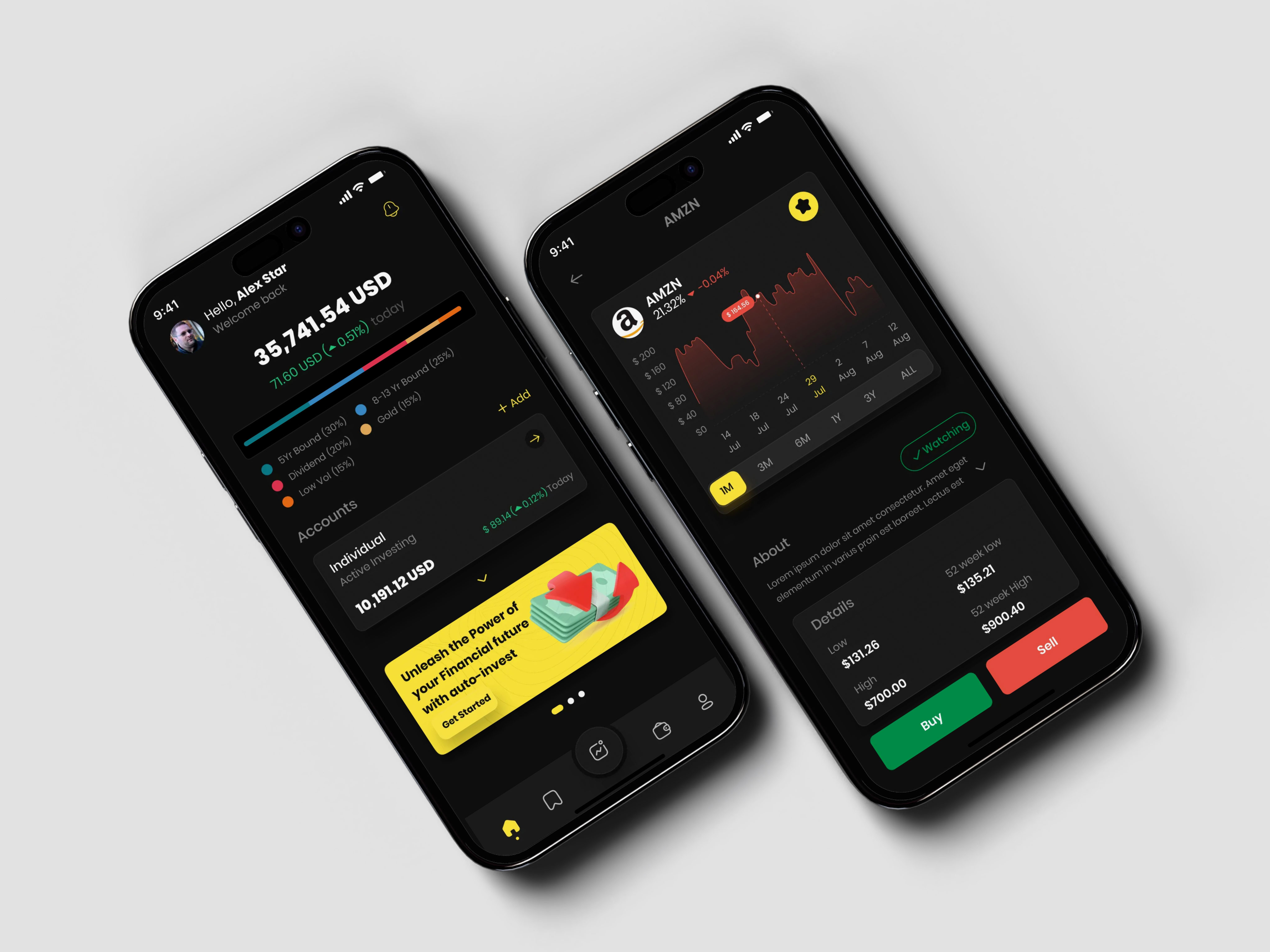 Auto Investing Portfolio Management Mobile App Design — screen 7