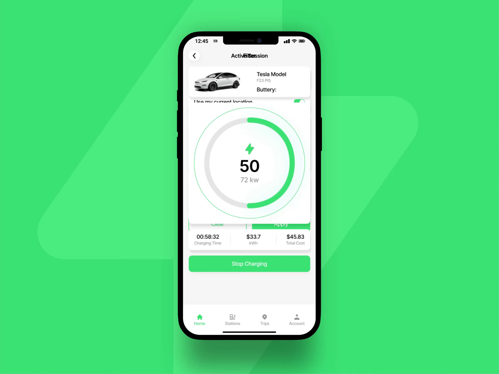 EV Spot - Electric Vehicle Charging Station Finder App Design