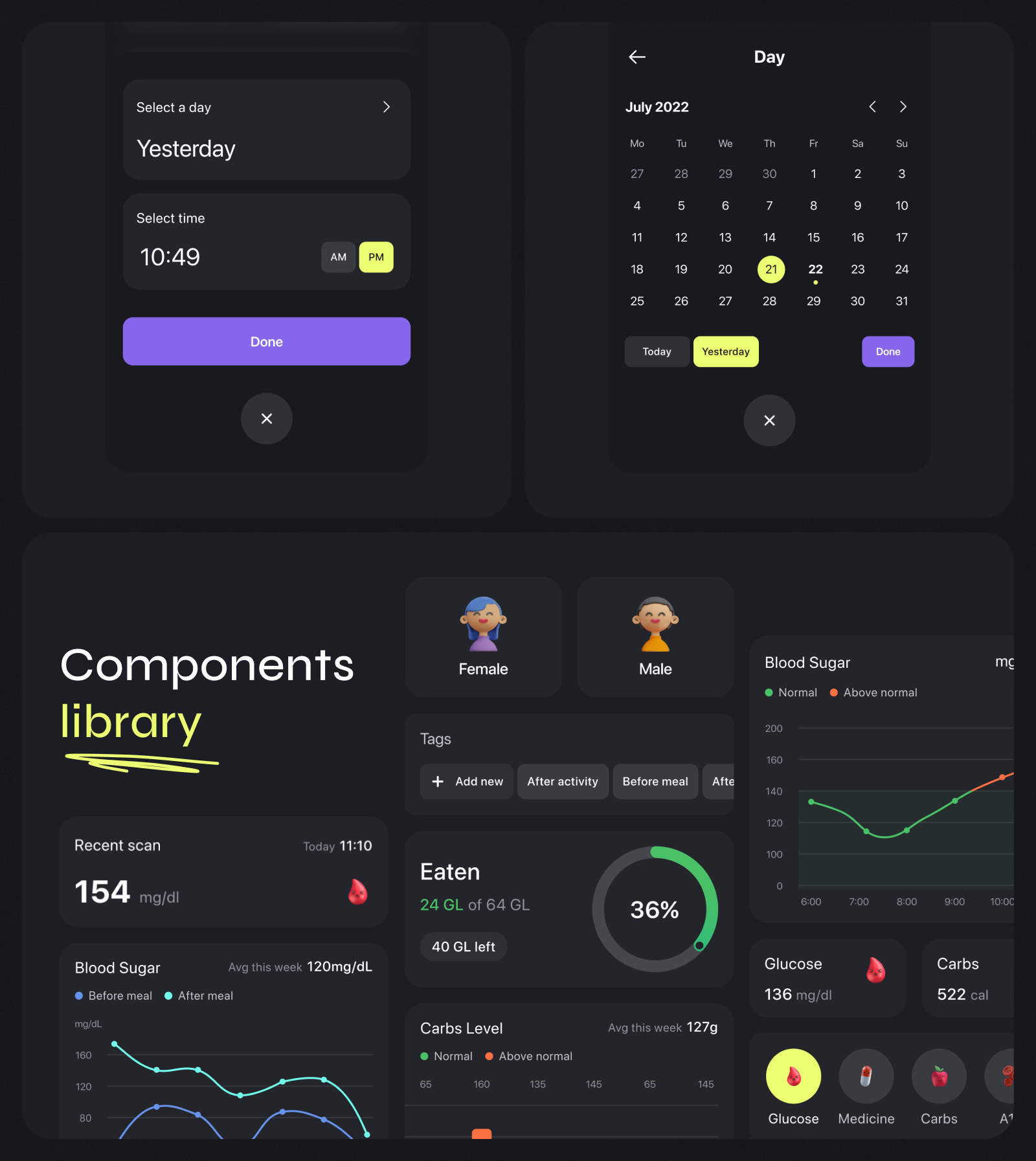 Glume - Healthcare mobile app design for diabetics — screen 11